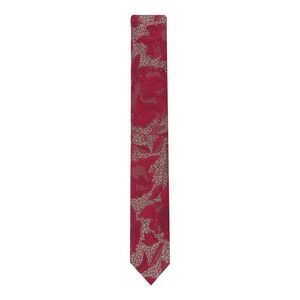 INC Mens Red Patterned Slim Neck Tie